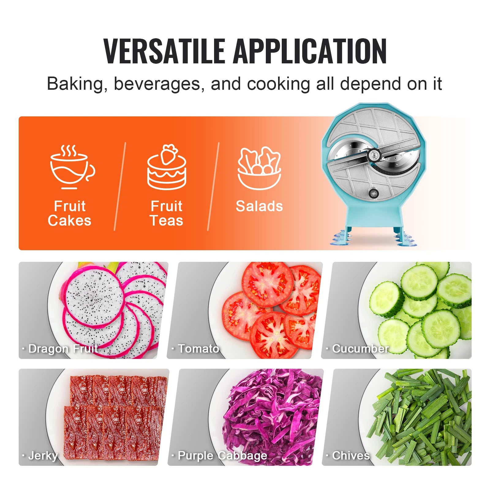 Commercial Manual Vegetable Fruit Slicer 0-0.5"/0-12mm Adjustable