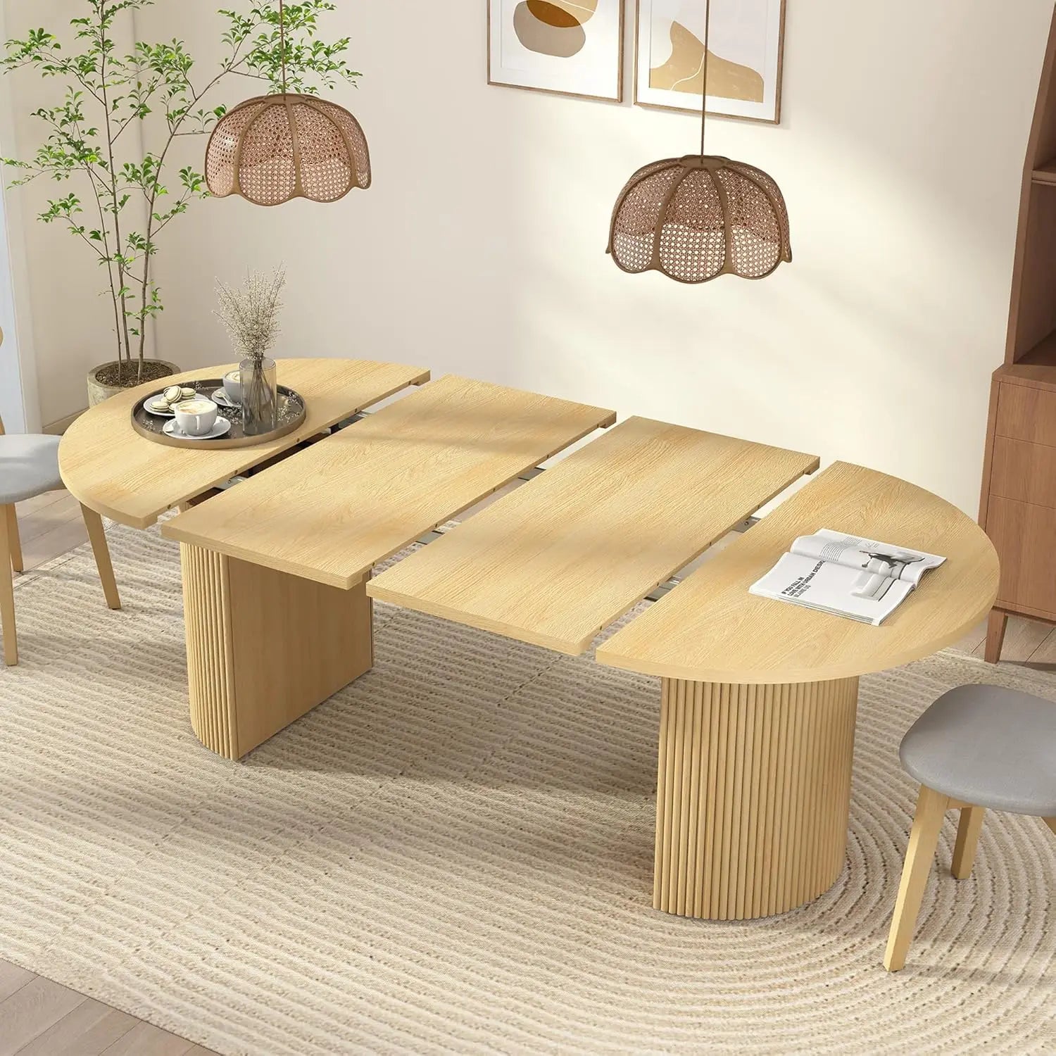 41-78" Extendable for4-8 Round/oval Fluted base