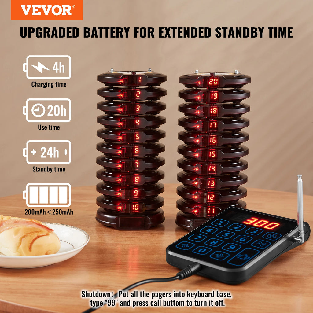 Restaurant Pager System Wireless Long Range