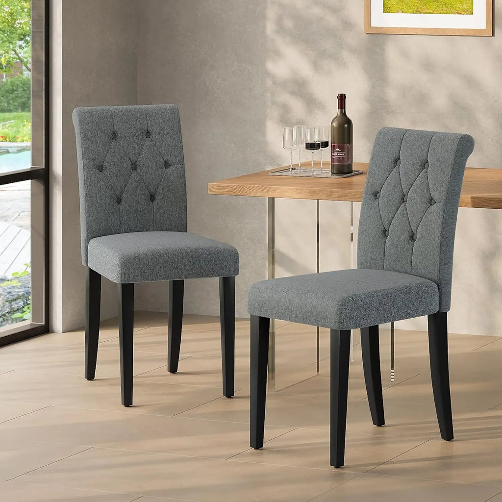 4 Upholstered Button Tufted Parsons