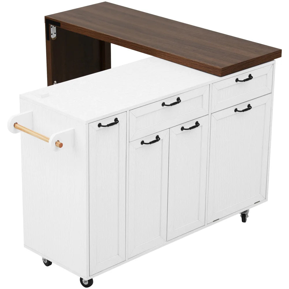 102.3 "Kitchen Island w/ Expandable Table