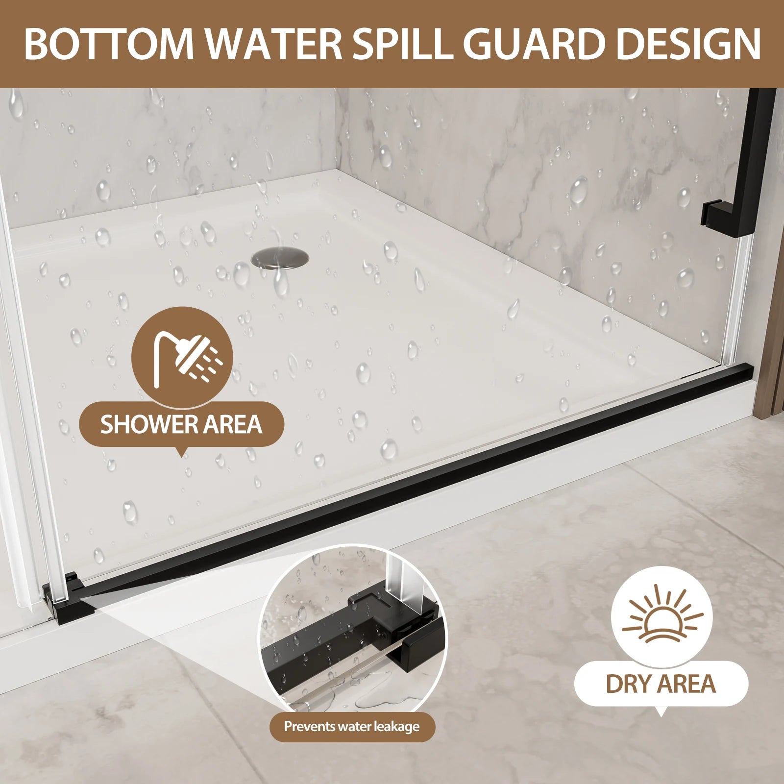 44"-48" W x 76" H Frameless Sliding