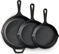 3-Piece Cast Iron Skillet Set, Pre-Seasoned Professional