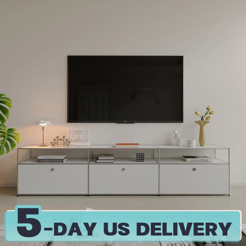 Metal TV Stand W/Cabinets