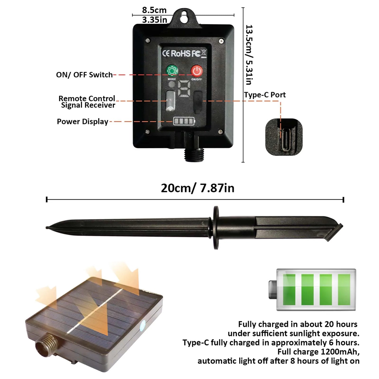 200 Led Rechargeable 72 Ft Solar Rope