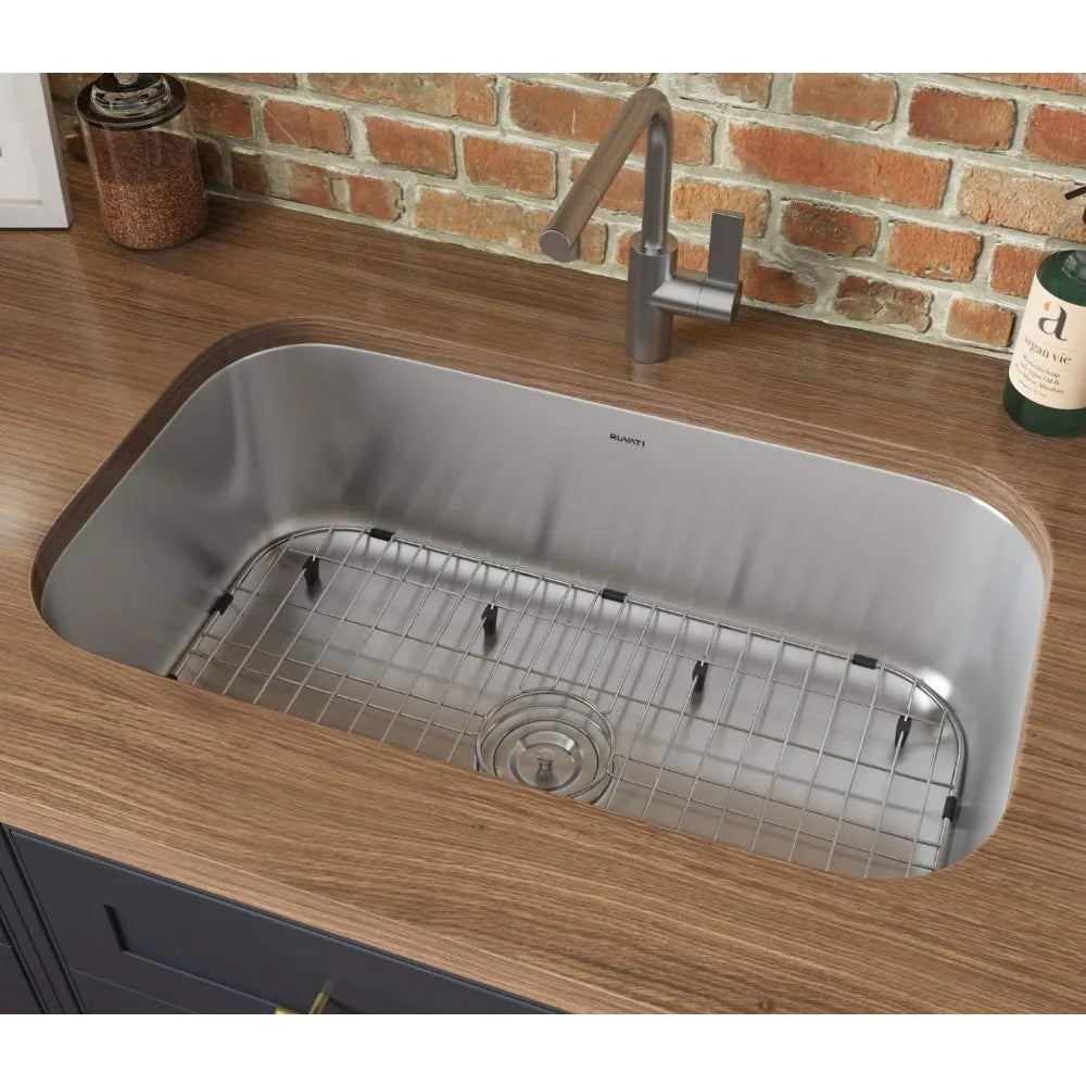 32 Inch Undermount Single Bowl16 Gauge Brushed