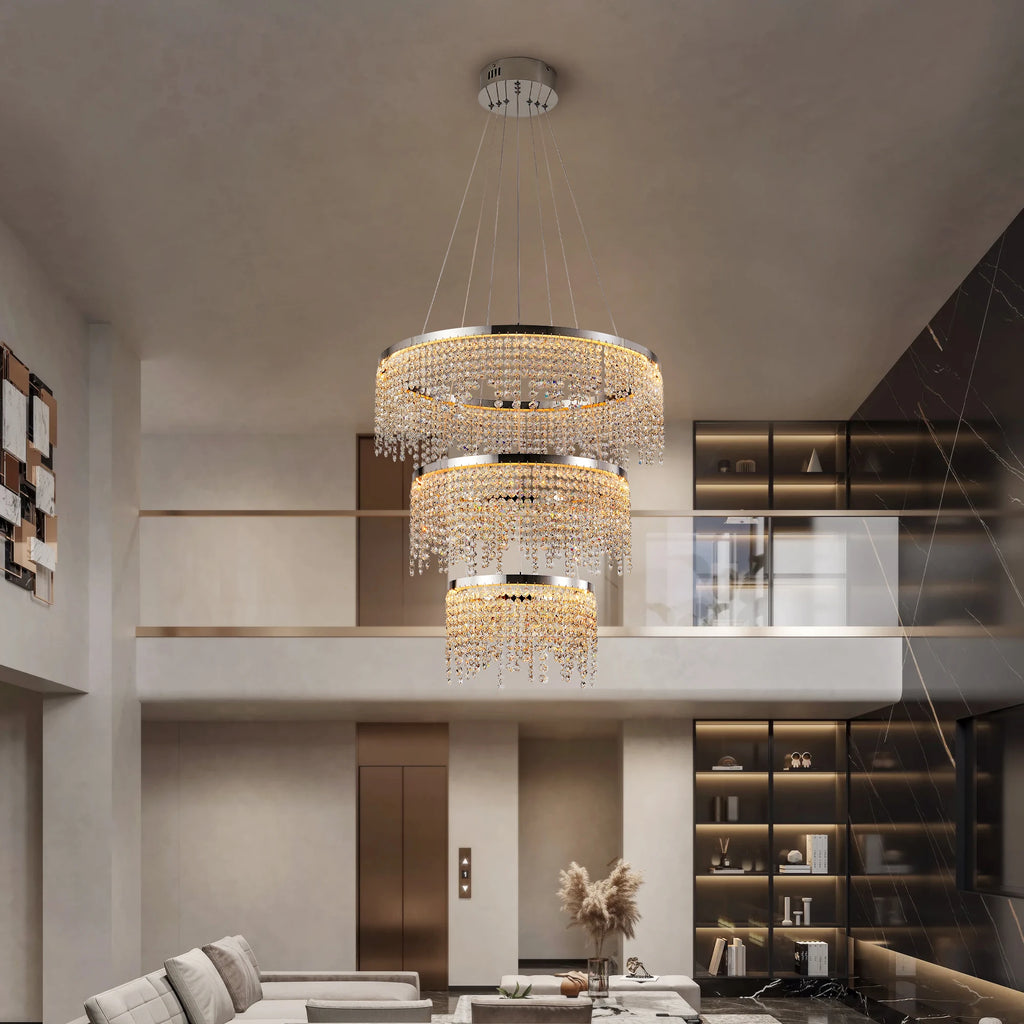 Luxury Round 23.6" Crystal Chandelier