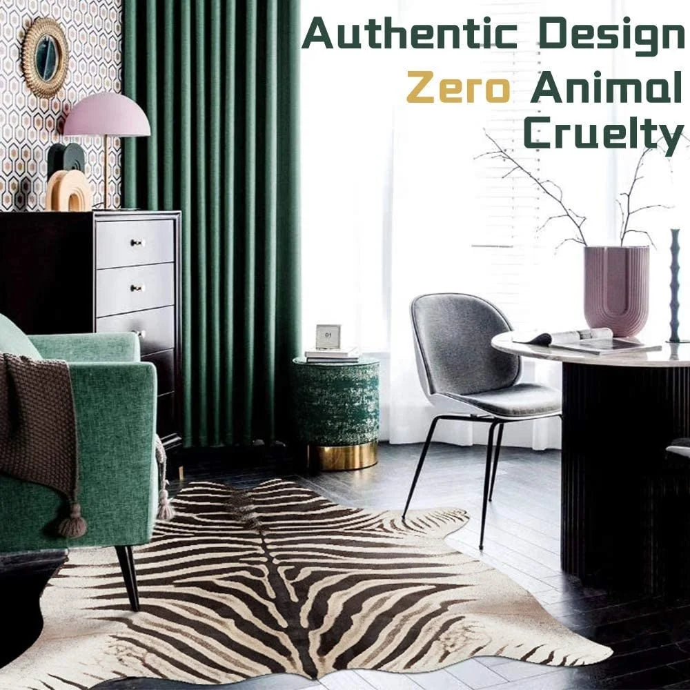 5x6 Zebra Print Faux Skin Cowhide