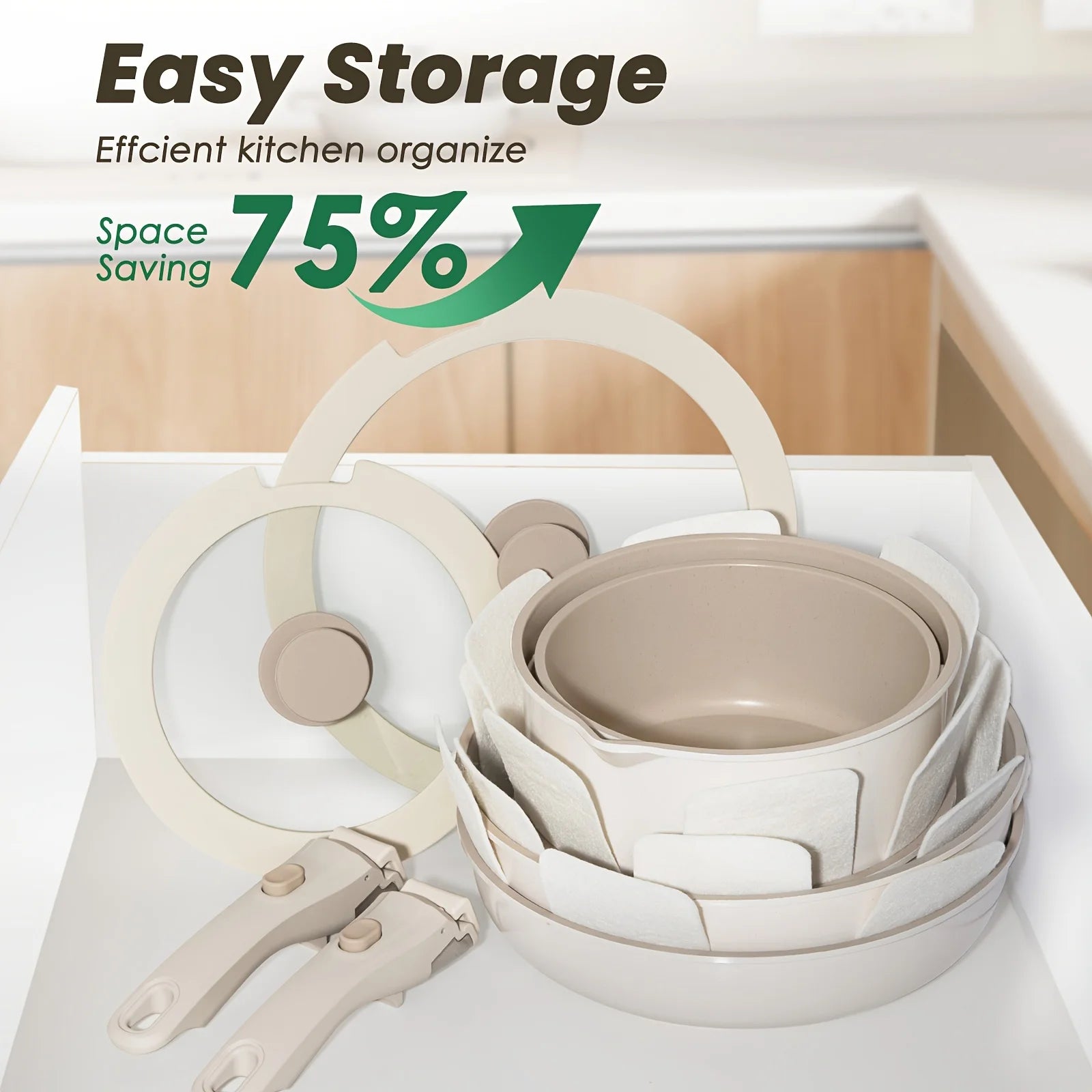22pcs Pots & Pans Set, Non-stick Ceramic Cookware