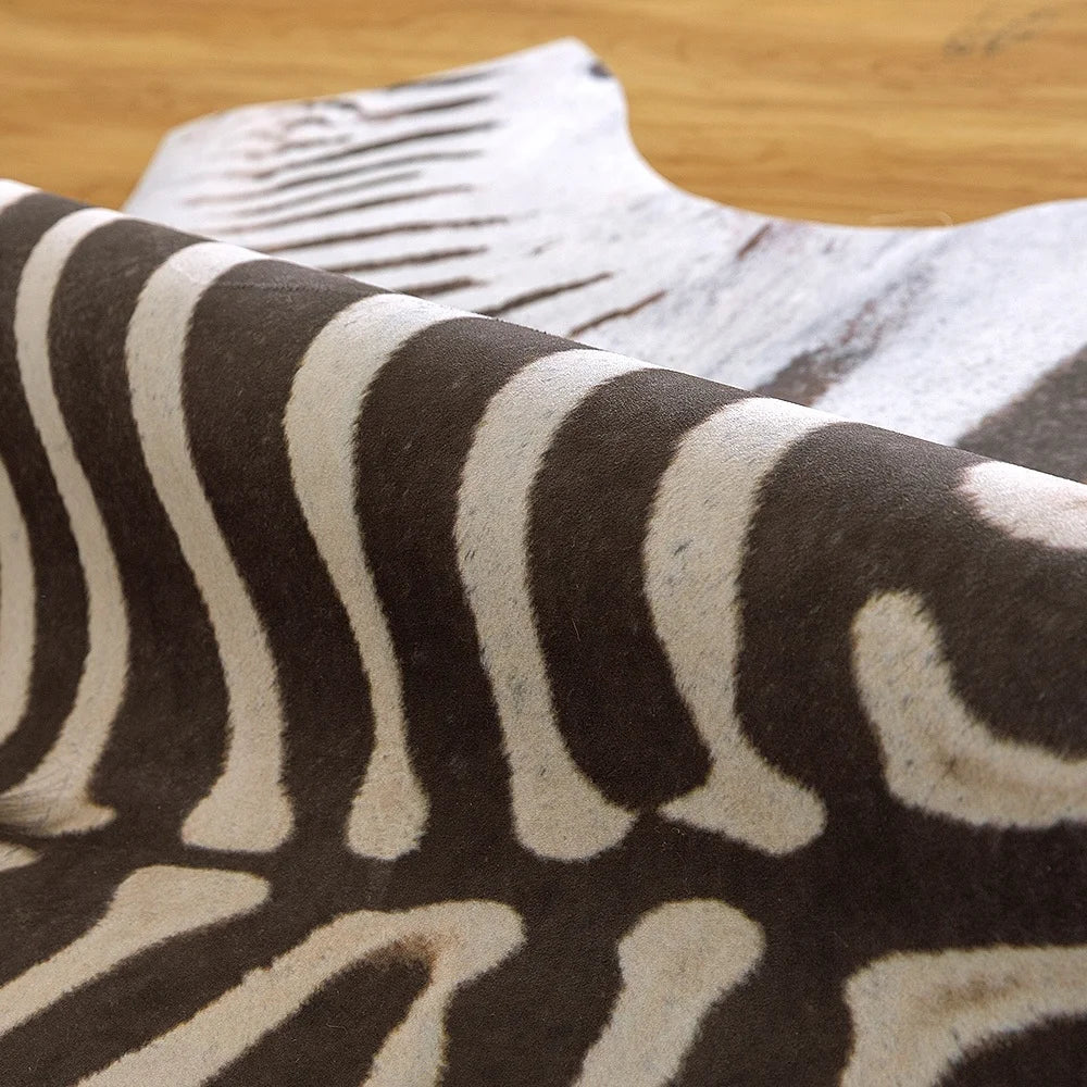 5x6 Zebra Print Faux Skin Cowhide