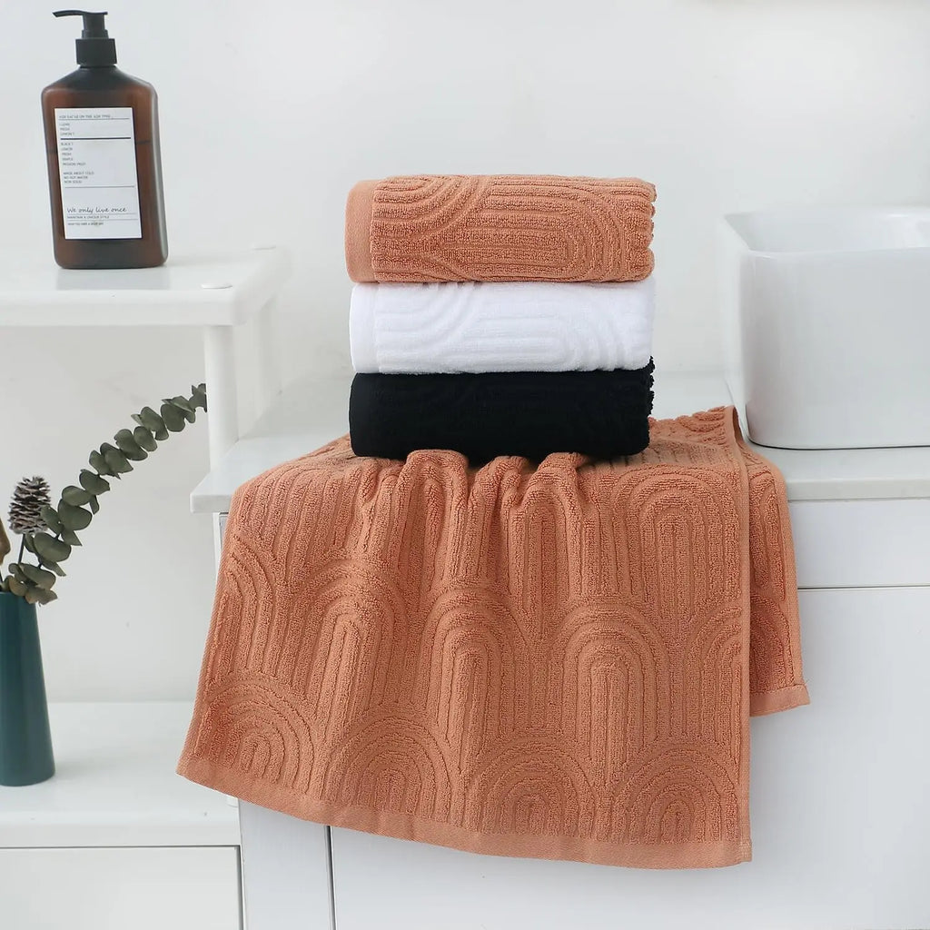 2 Striped Cotton Bath Towels