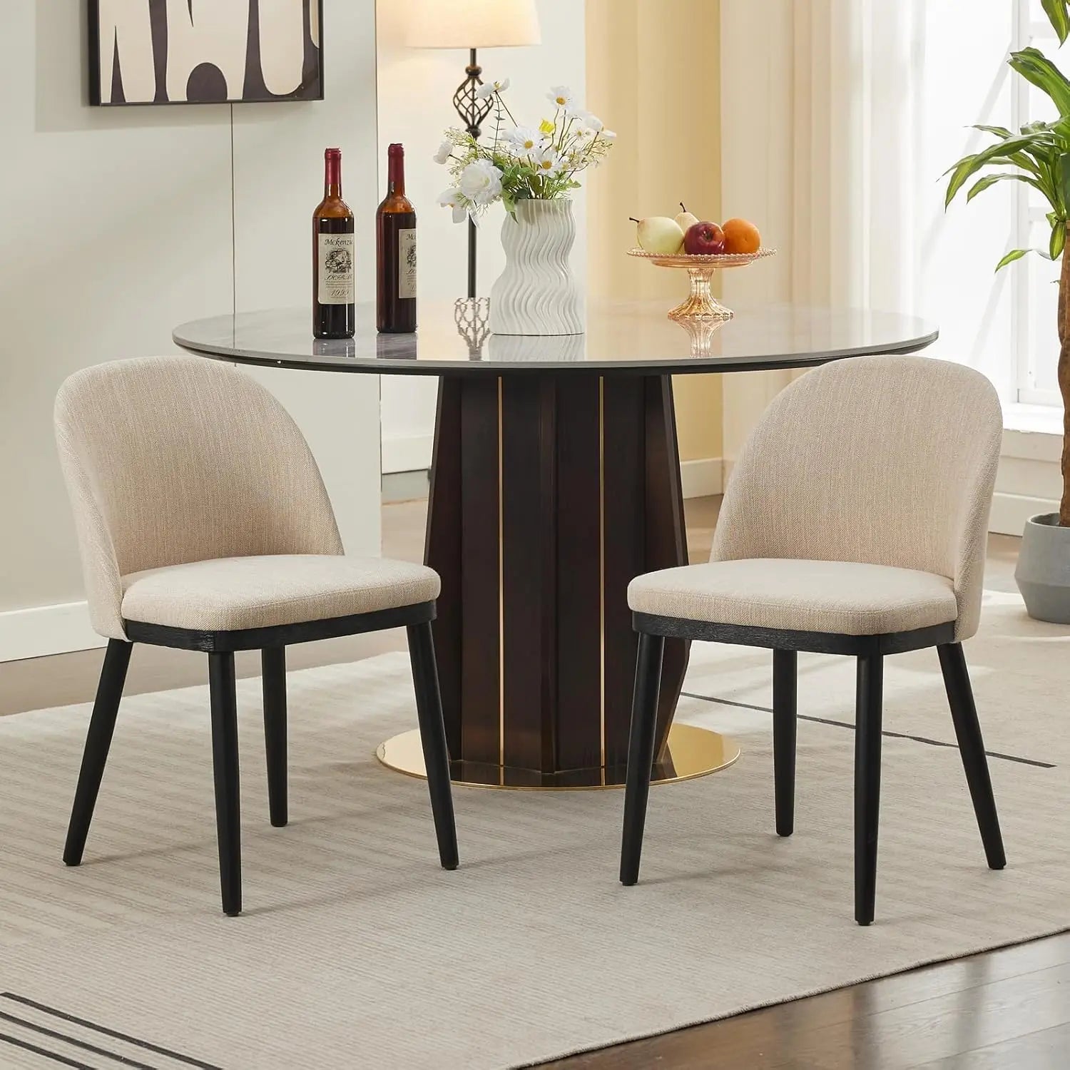 2 Modern Linen Upholstered