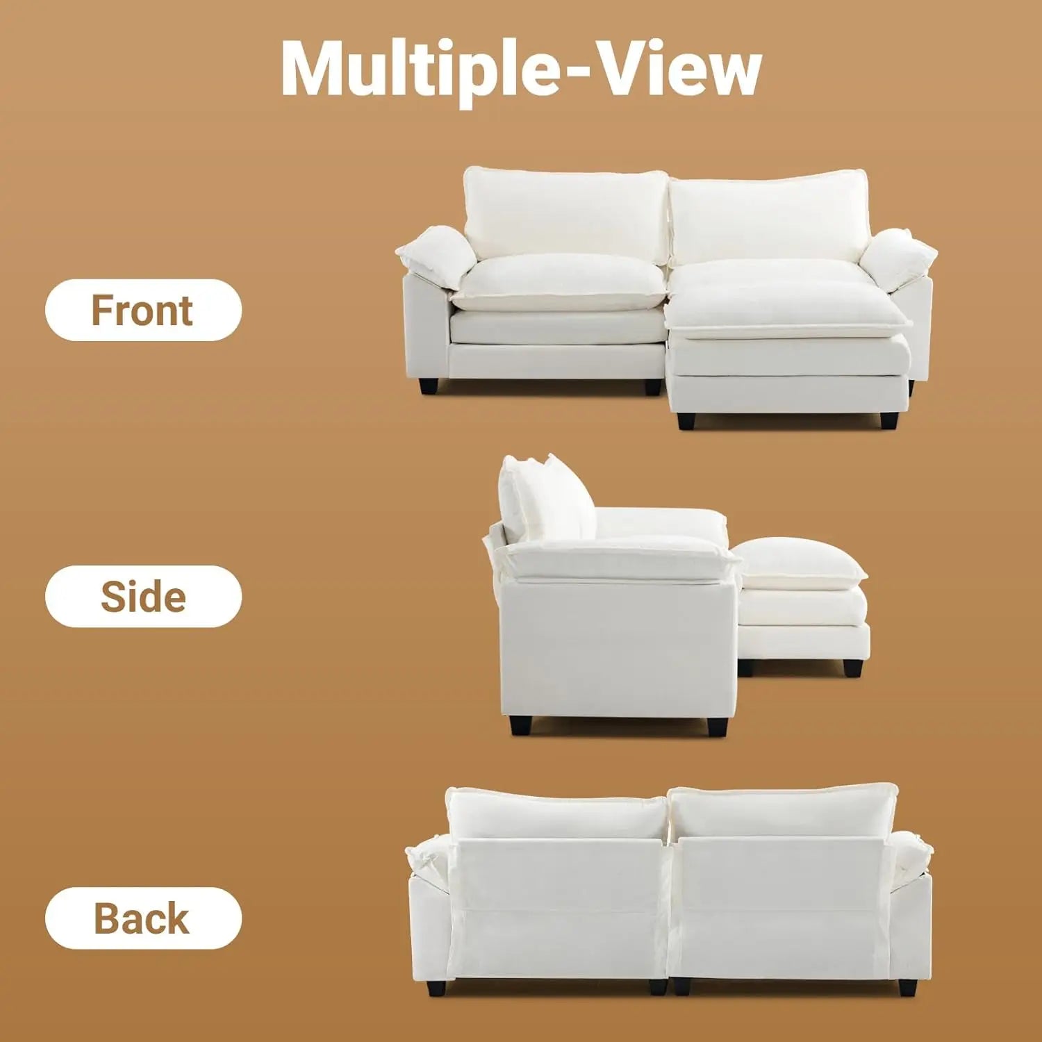 87" Convertible Sectional L-Shaped