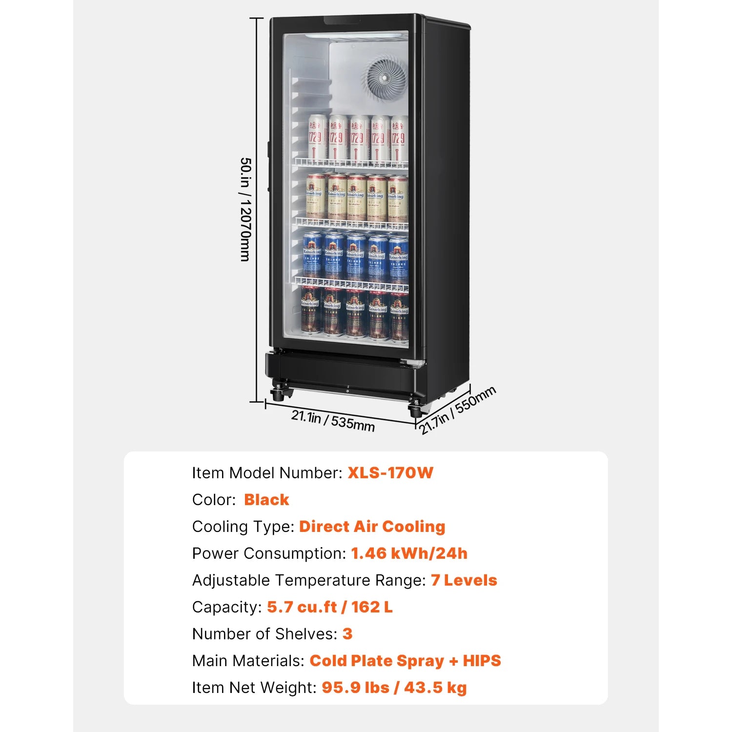 Commercial Merchandiser Refrigerator Glass Door Display