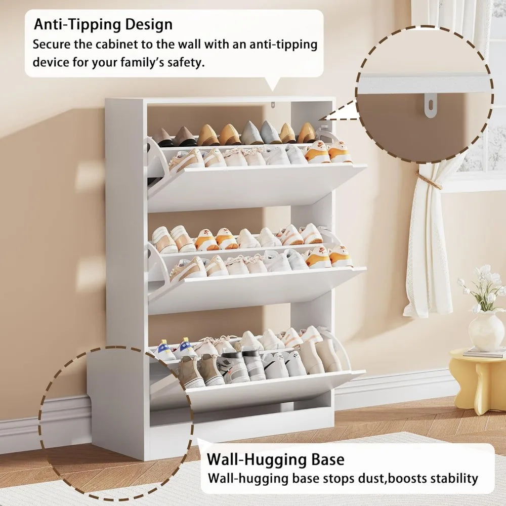Wood Shoe Storage Cabinet