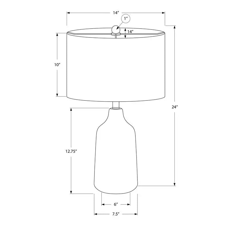 Contemporary 24" Table Lamp Black Concrete
