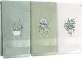 3 Farmhouse Hand Towels, Embroidery, 100% Cotton