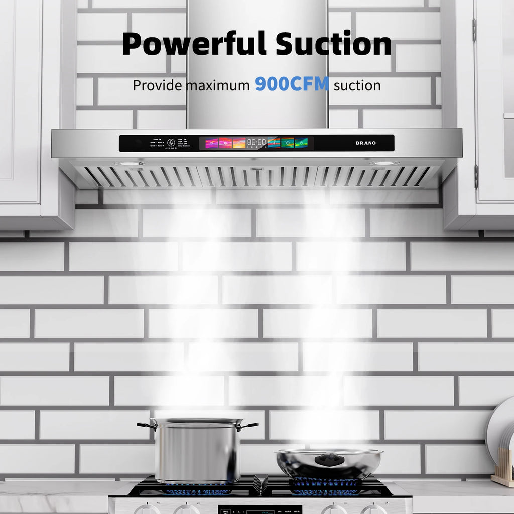 30/36" Wall Mount Range Hood 900 CFM Stainless