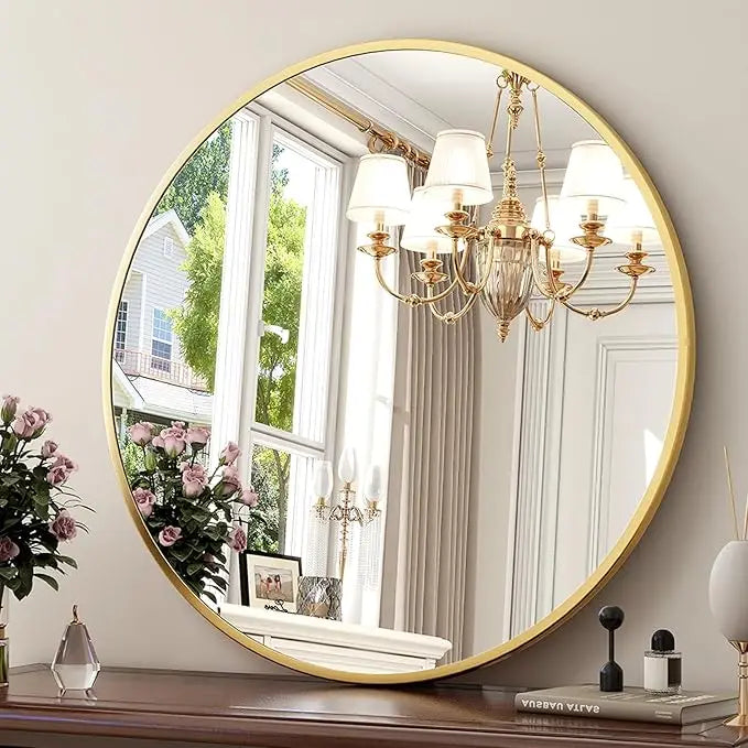 36 Inch Round Metal Wall Mirror