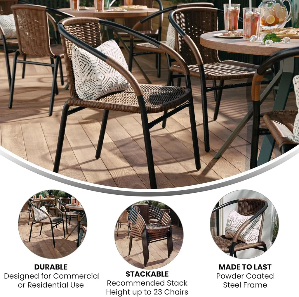 Rattan Stackable Dining Chairs