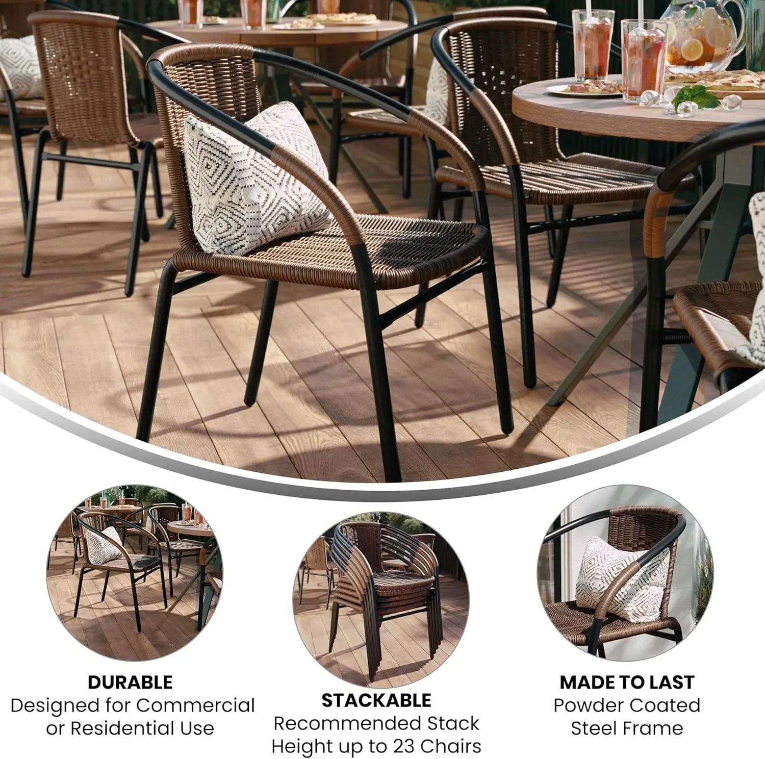 Rattan Stackable Dining Chairs
