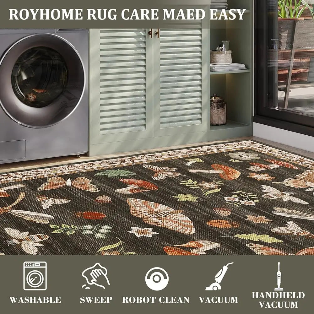6x9 Washable Low-Pile Stain Resistant