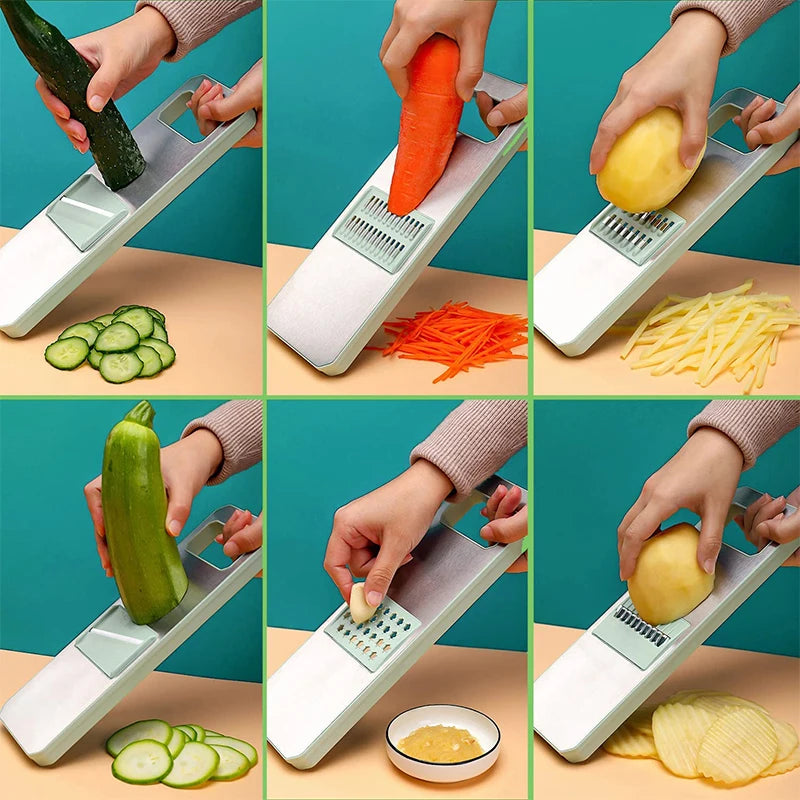 6 in 1 Vegetable Slicer Mandoline Interchangeable Blades