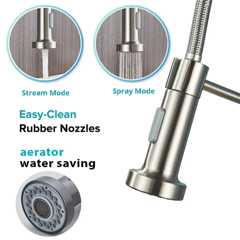 Brushed Nickel Deck Mounted Mixer 360 Rotation