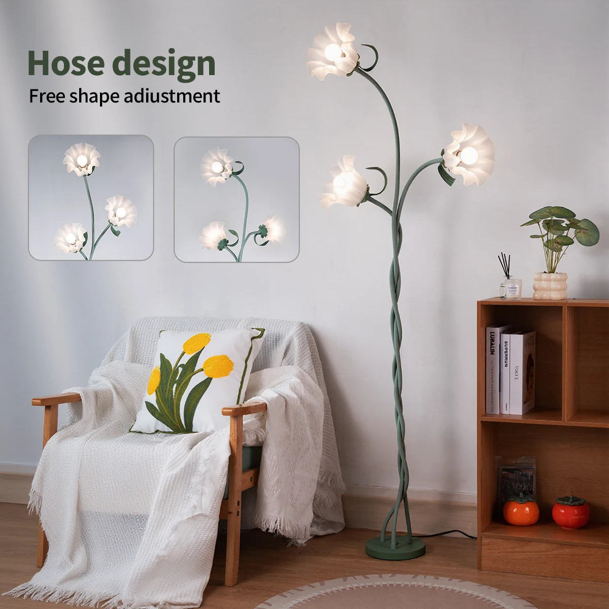 Dimmable Retro 3-Head Flower Lamp