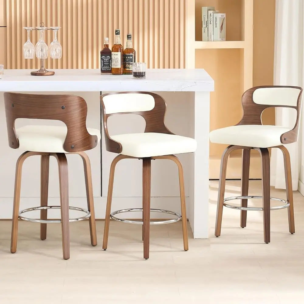 26"Barstools with Bentwood/Leather Swivel