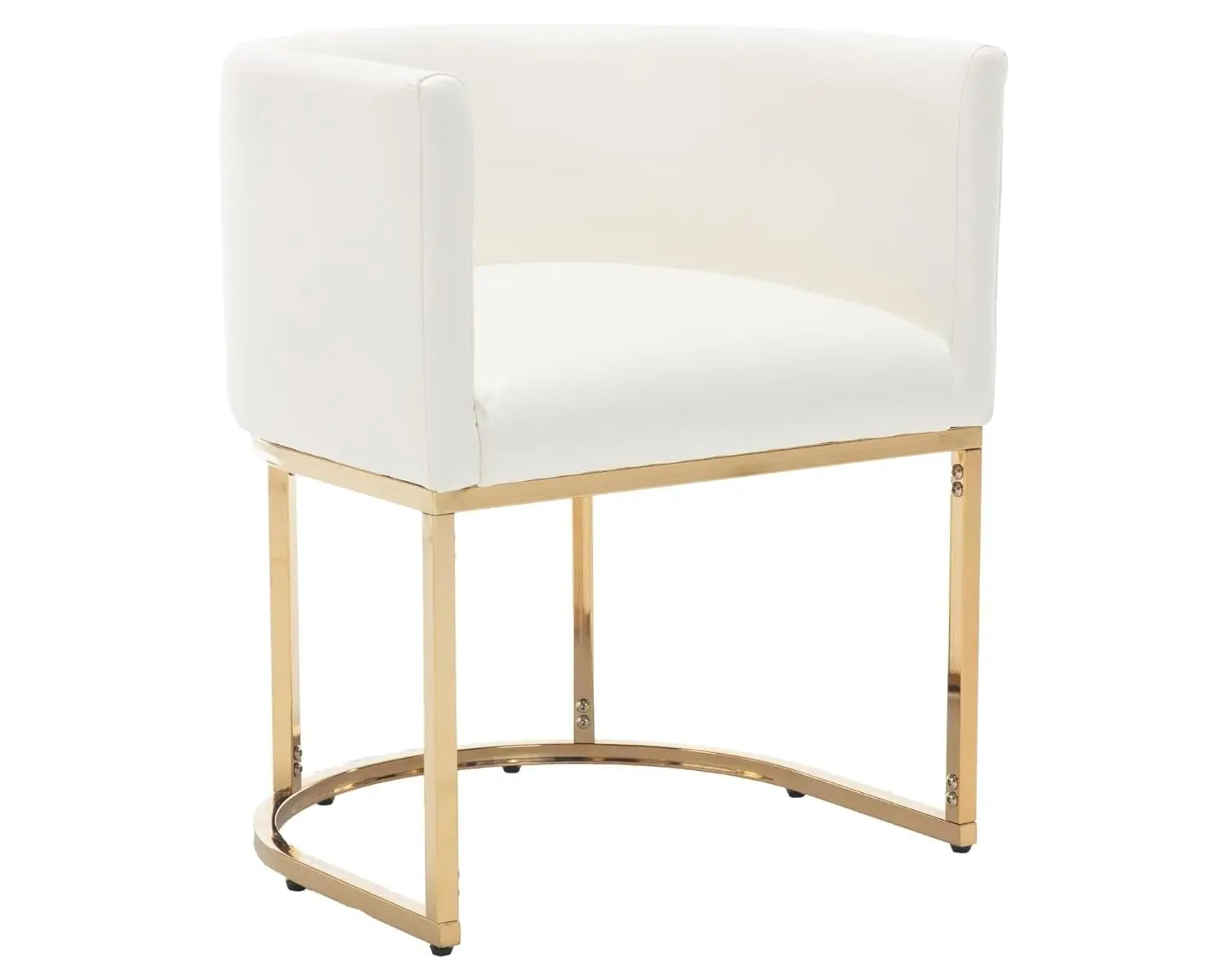 Faux Leather Upholstered Barrel Metal Frame