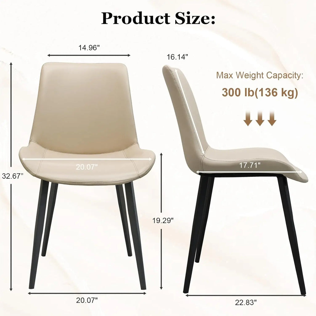 4 Modern PU Leather Upholstered
