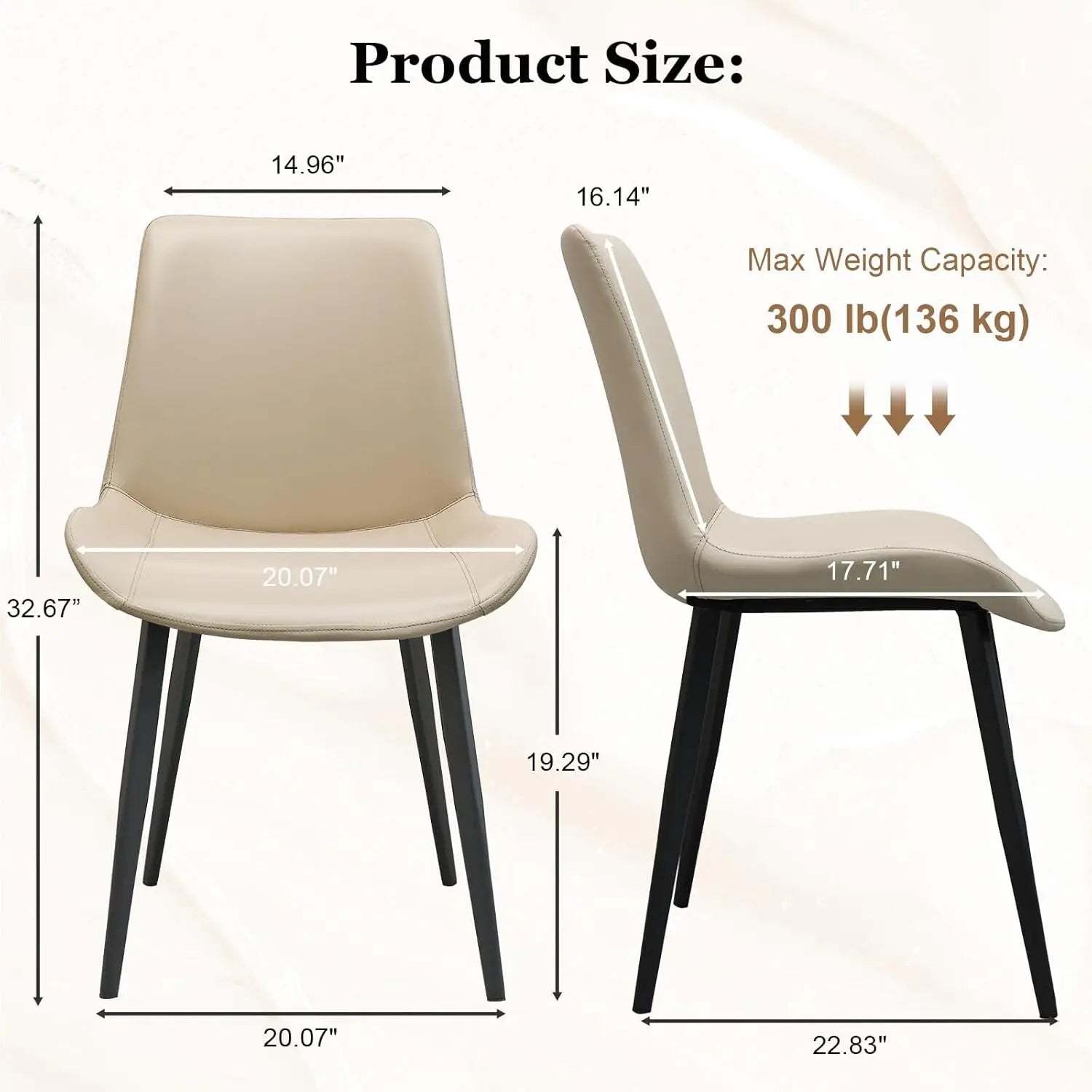 4 Modern PU Leather Upholstered