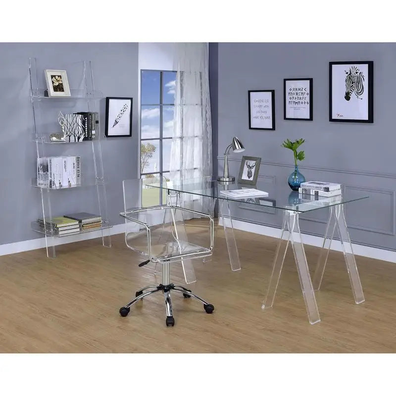 Clear Acrylic Office Chair W/Wheels