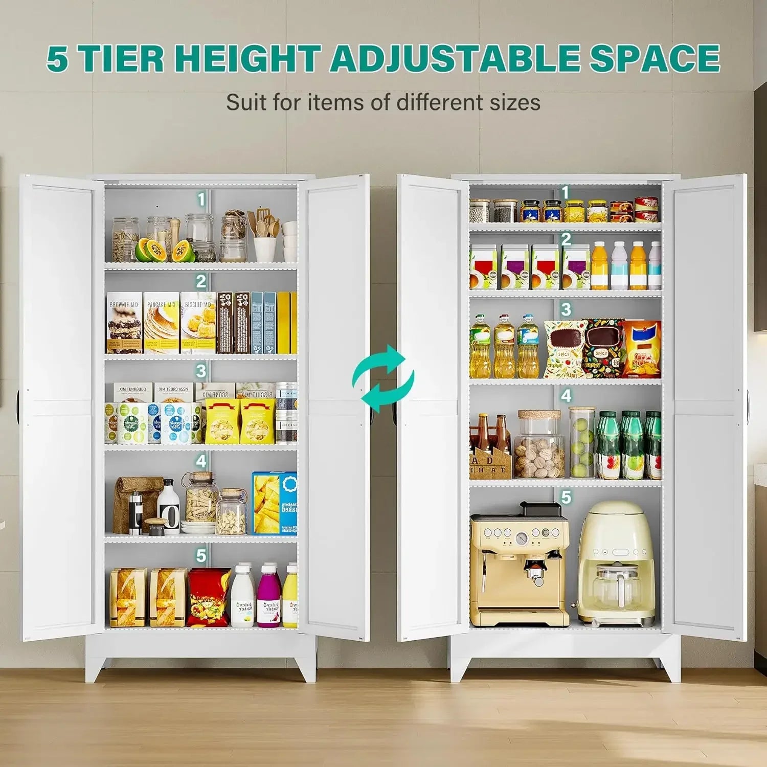 75" Tall Pantry Cabinet, Farmhouse Kitchen
