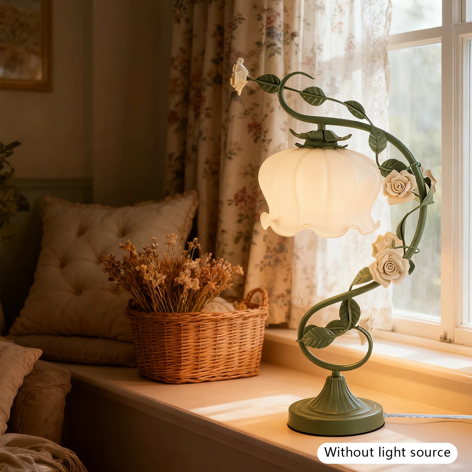 Rural style rose glass Lamp