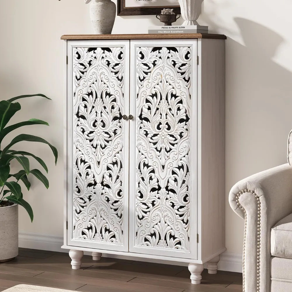 Tall Storage Cabinet with Doors and Shelves
