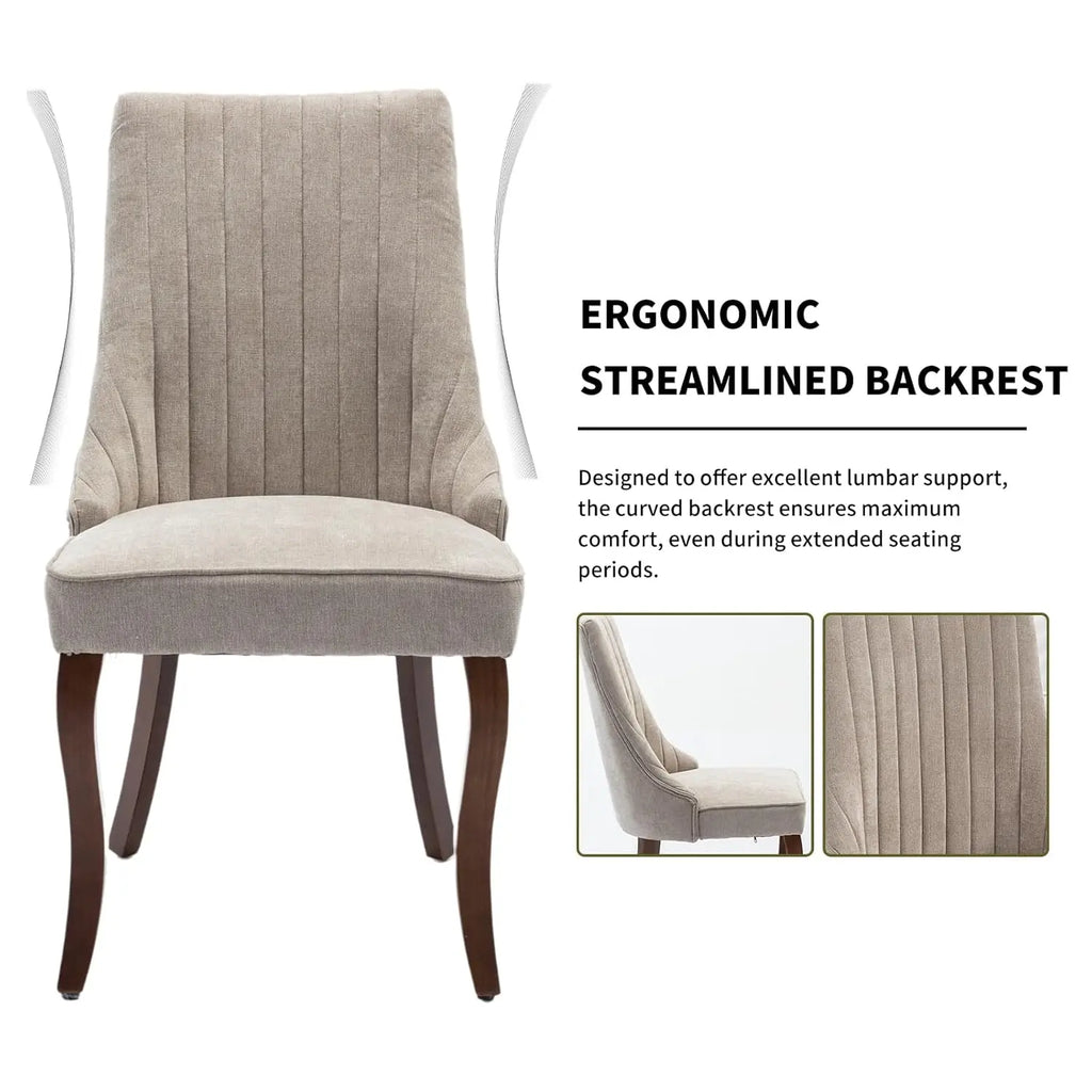 6 Velvet Upholstered Mid Century Wood Legs