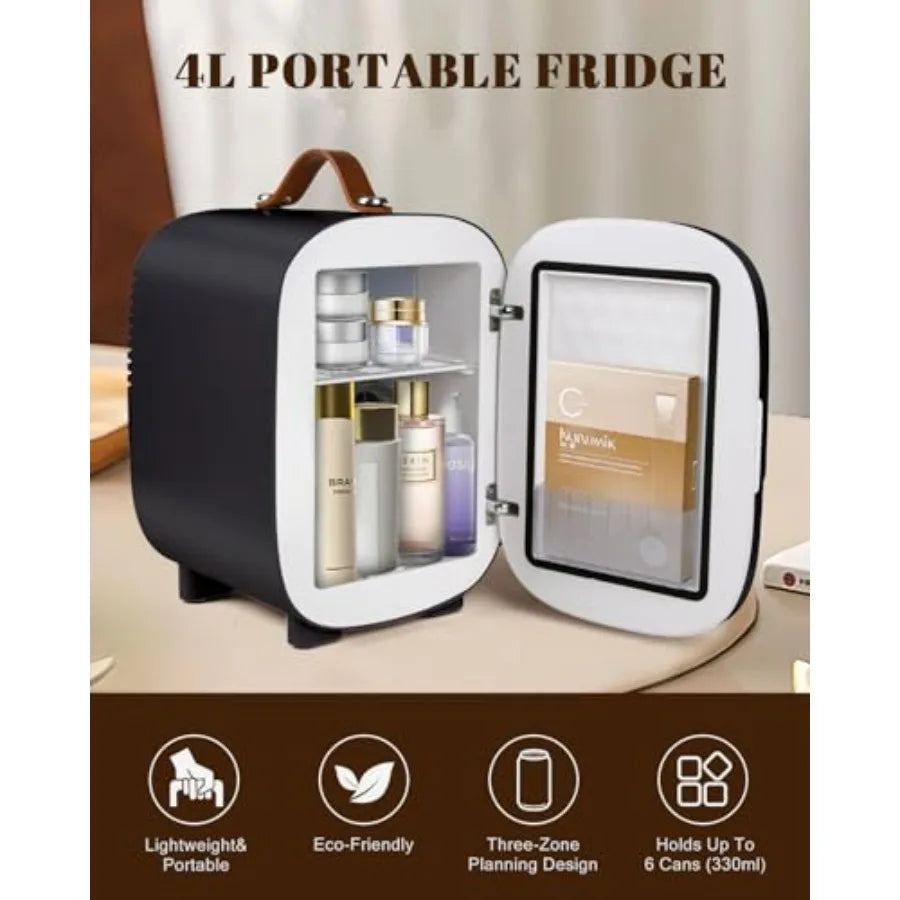 Mini Fridge for Bedroom/skincare 4 Liter/6 Cans