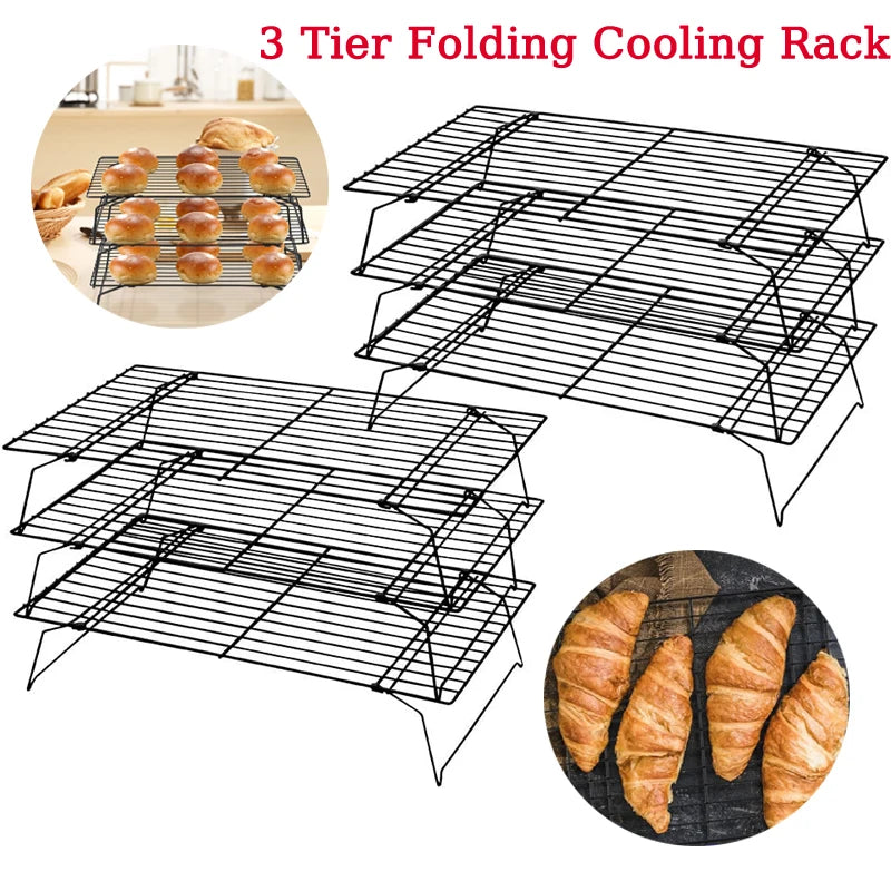 Stainless 3 Layer Foldable Wire Grid Baking