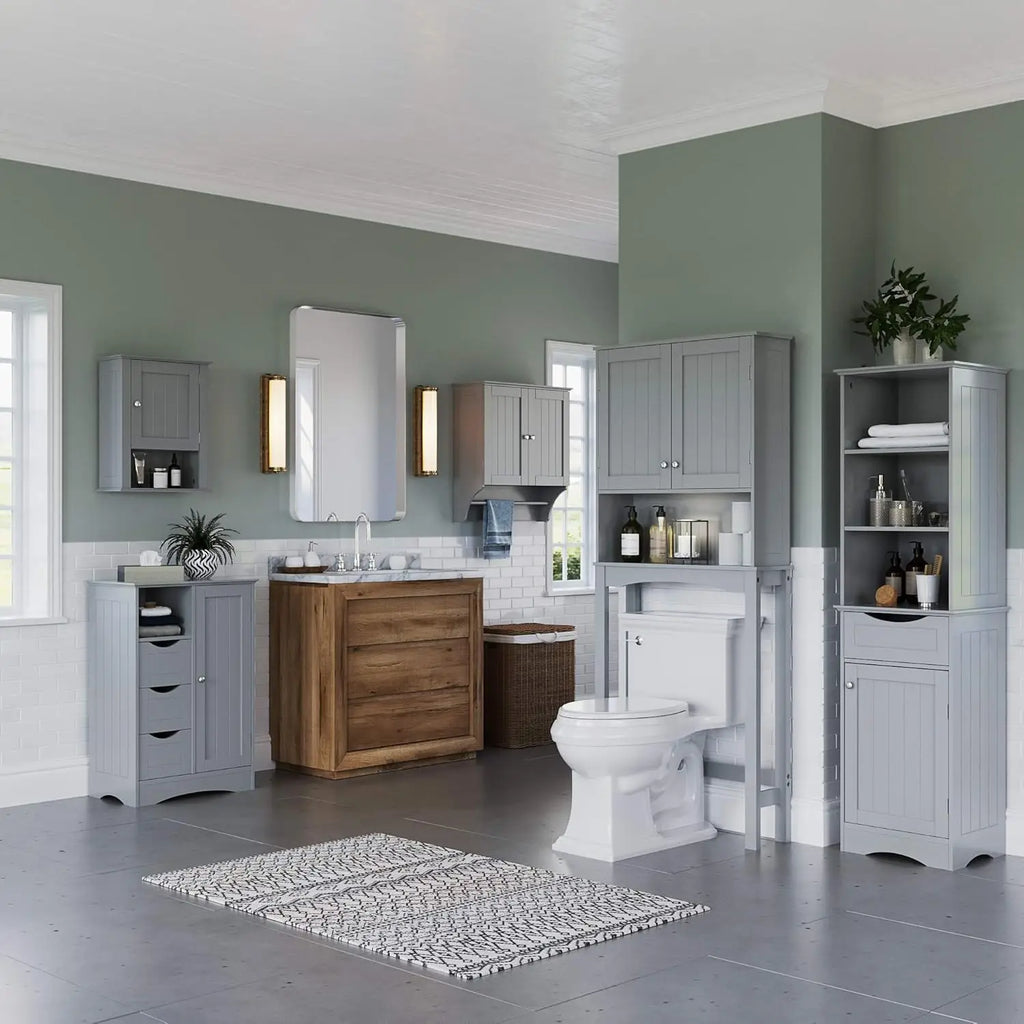 Freestanding Bathroom Storage Cabinet W/3 Shelves