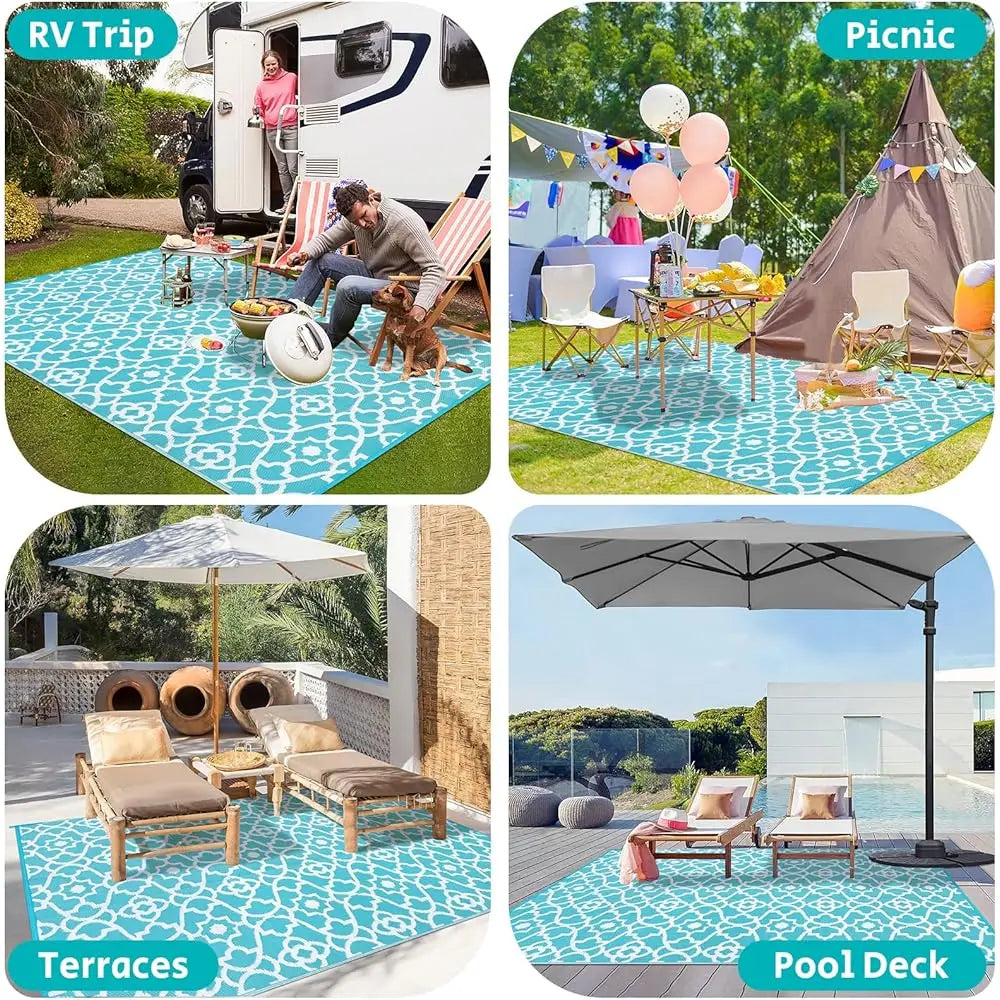 Outdoor Rug 8'X10' Waterproof Reversible
