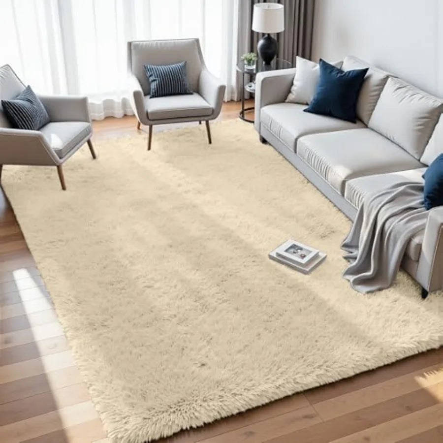 8x10 Soft Fluffy Shag Beige