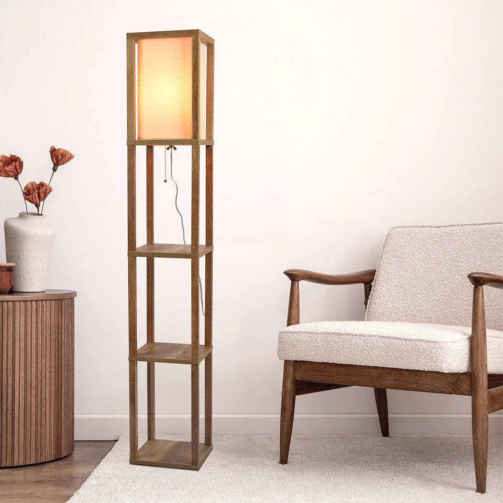 Shelf Lamp Natural Wood
