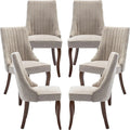 6 Beige Velvet Upholstered MCM