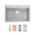 Stainless Steel Sink 33″x22″ Single Bowl Overmount