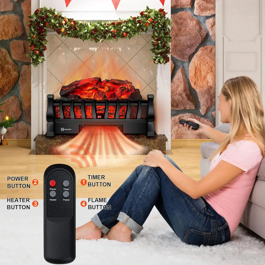 Electric Fireplace Logs Inserts Remote