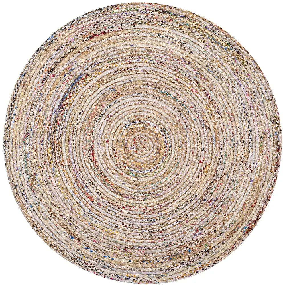 5' Handmade Boho Braided Beige/Multi
