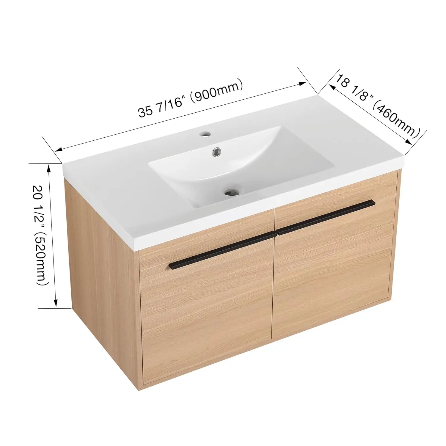 36" Floating Bathroom Vanity with Sink