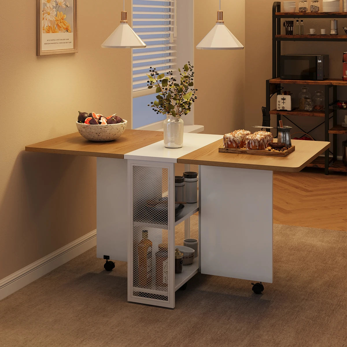 Folding Table w/6 Wheels 127 x 80 x 75 cm